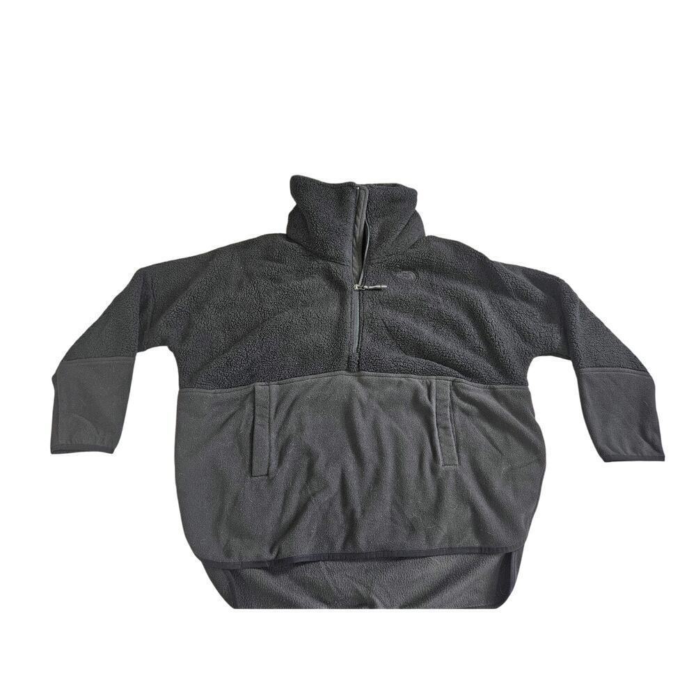 Northface Dolman Sleeve Oversize Cozy Black Fleece 3/4 Zip Medium